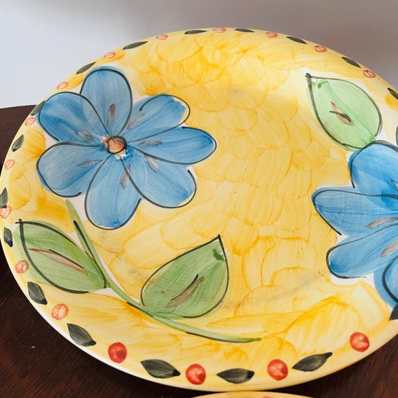 Four hand-painted ceramic oval plates by Gibson, Vintage Sunshine Pattern plates - Picture 7 of 9